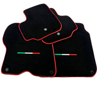 Black Floor Mats For Ferrari GTC4 Lusso (2016-2023) Italian Edition with Red Trim - AutoWin