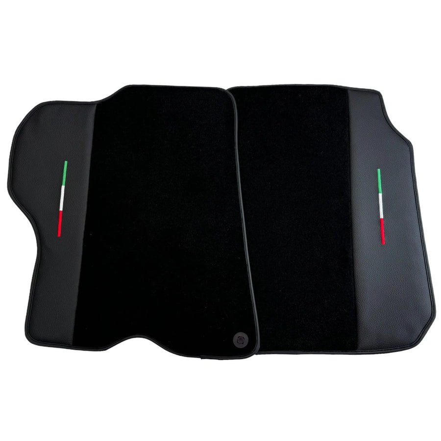 Tapis de sol noirs pour Ferrari GTC4 Lusso (2016-2023) avec cuir - AutoWin