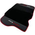Black Floor Mats For Ferrari GTC4 Lusso (2016-2023) with Leather and Red Trim - AutoWin