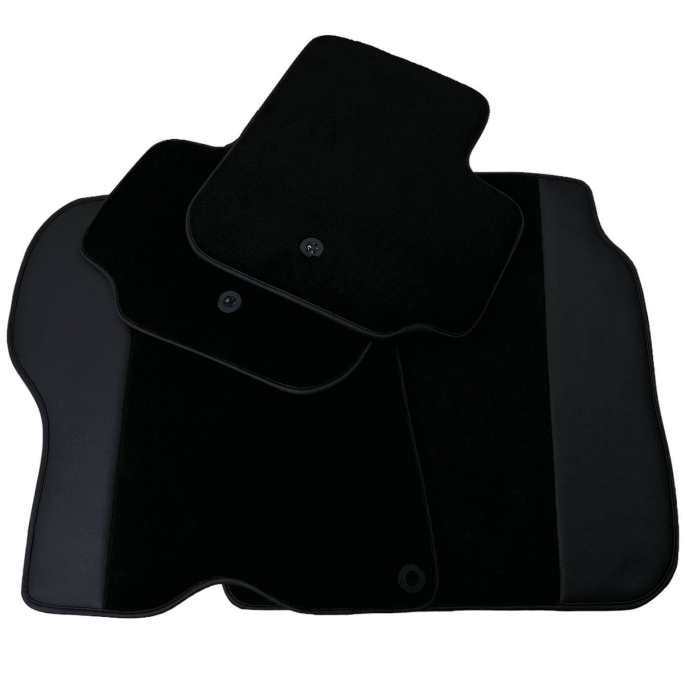 Custom Black Leather Floor Mats for Ferrari GTC4 Lusso (2016-2023)