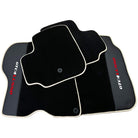 Black Floor Mats For Ferrari GTC4 Lusso (2016-2023) with Leather | Beige Trim - AutoWin