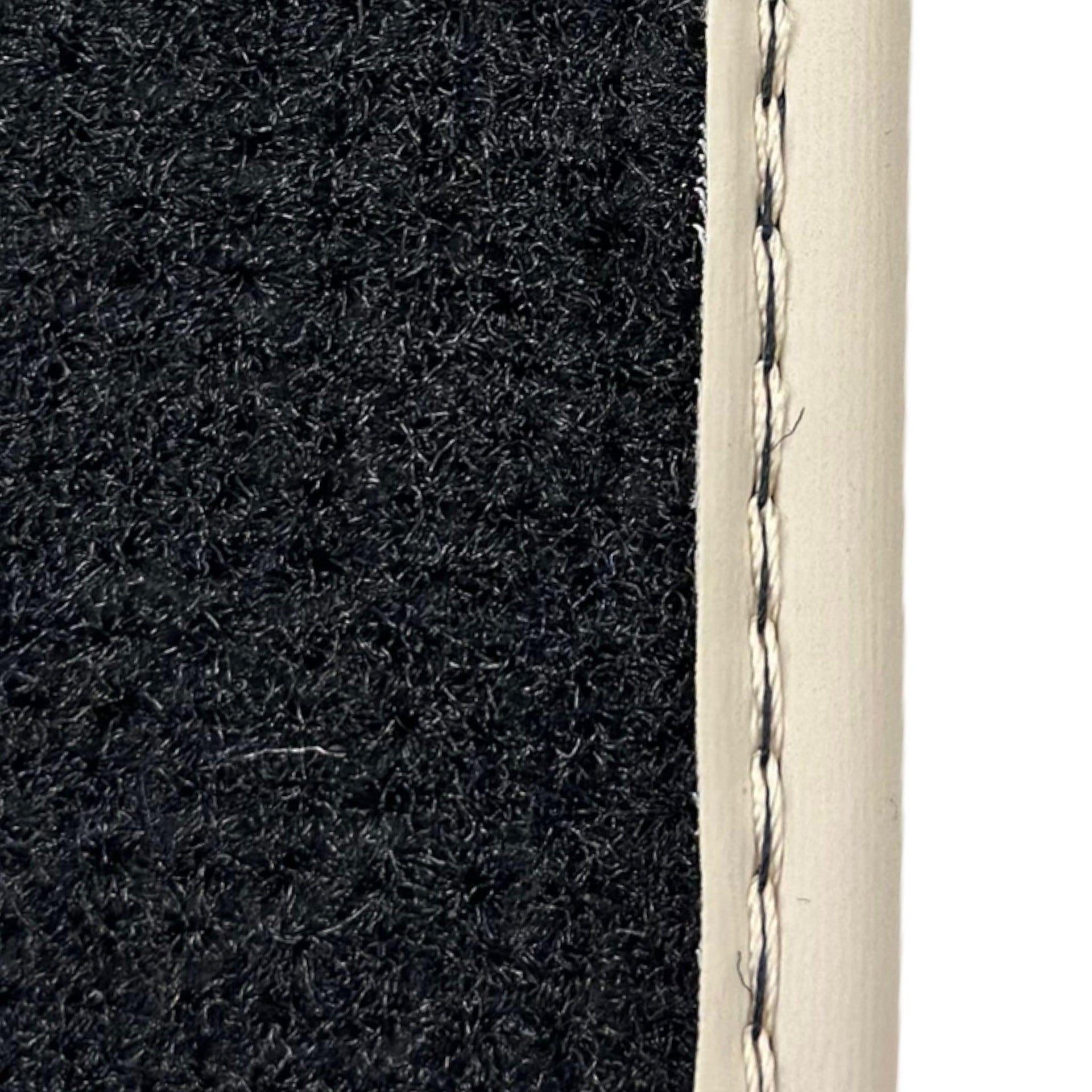 Black Floor Mats For Ferrari GTC4 Lusso (2016-2023) with Leather | Beige Trim - AutoWin