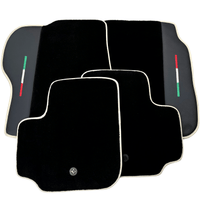 Black Floor Mats For Ferrari GTC4 Lusso (2016-2023) with Leather | Beige Trim - AutoWin