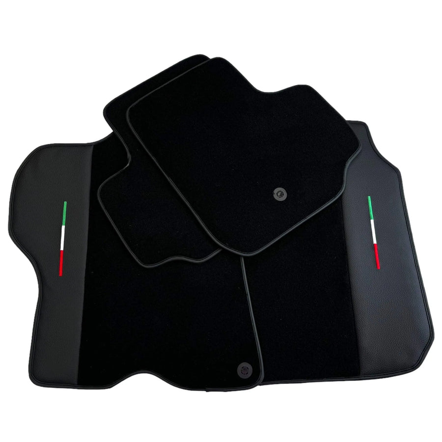 Tapis de sol noirs pour Ferrari GTC4 Lusso (2016-2023) avec cuir - AutoWin