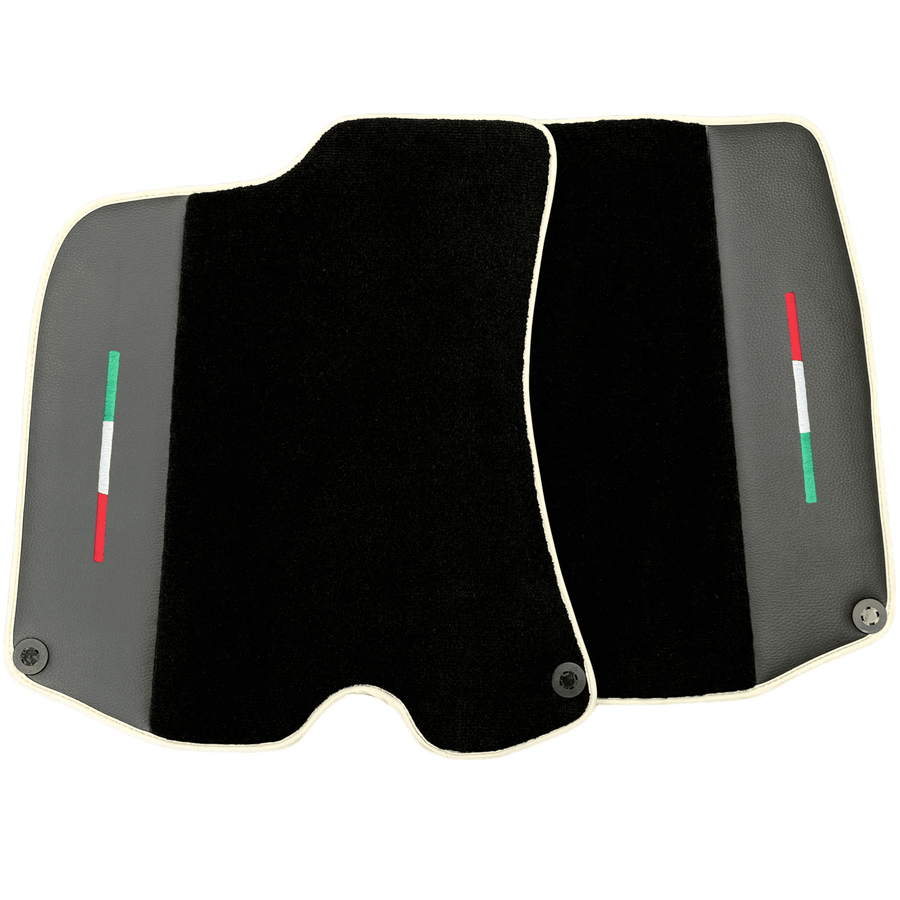 Black Floor Mats for Ferrari Roma (2021-2024) with Leather