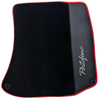 Tapis de sol noirs pour Ferrari Portofino (2018-2023) avec cuir et bord rouge - AutoWin