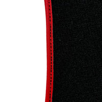 Tapis de sol noirs pour Ferrari Portofino (2018-2023) avec cuir et bord rouge - AutoWin