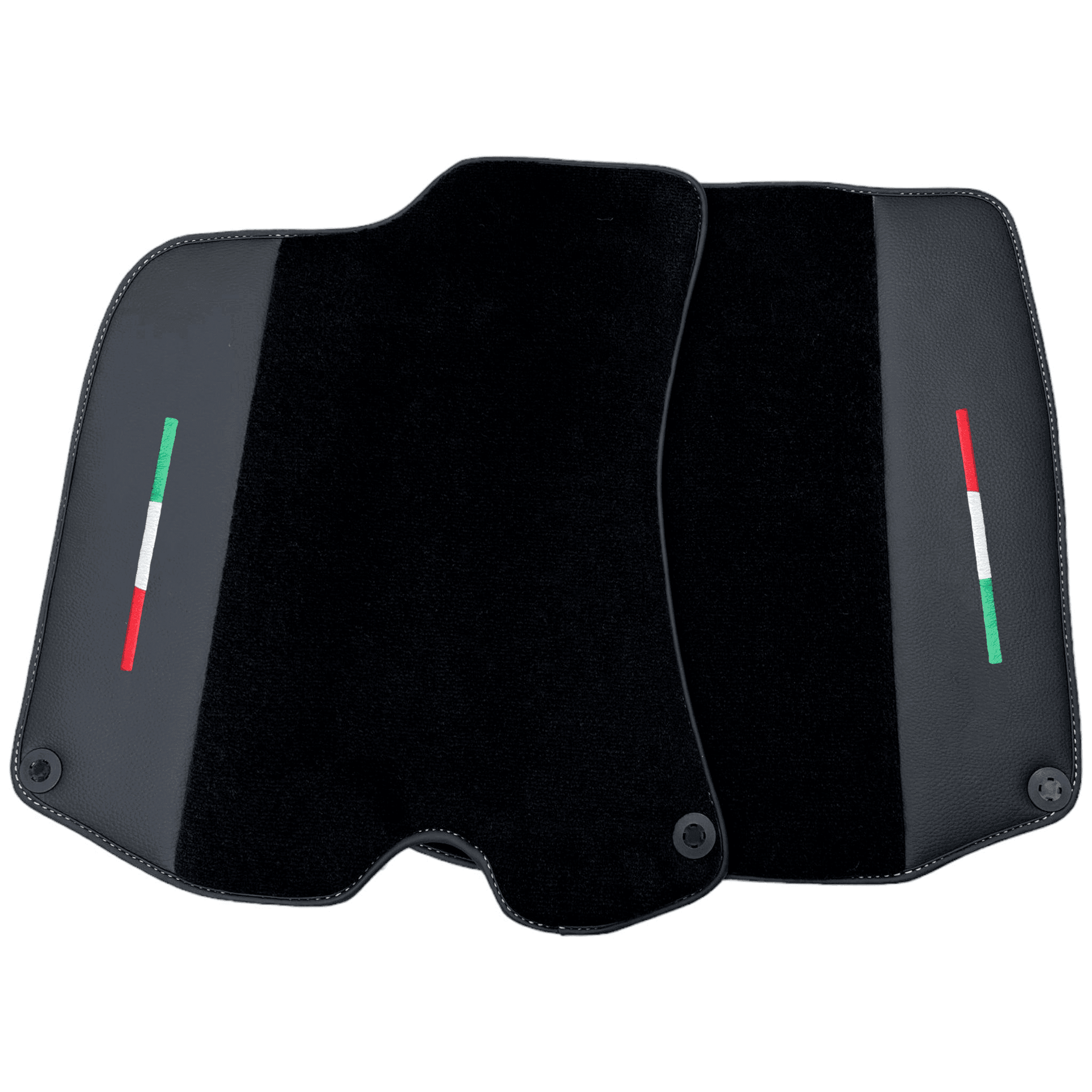 Black Floor Mats for Ferrari Portofino (2018-2023) with Leather - AutoWin