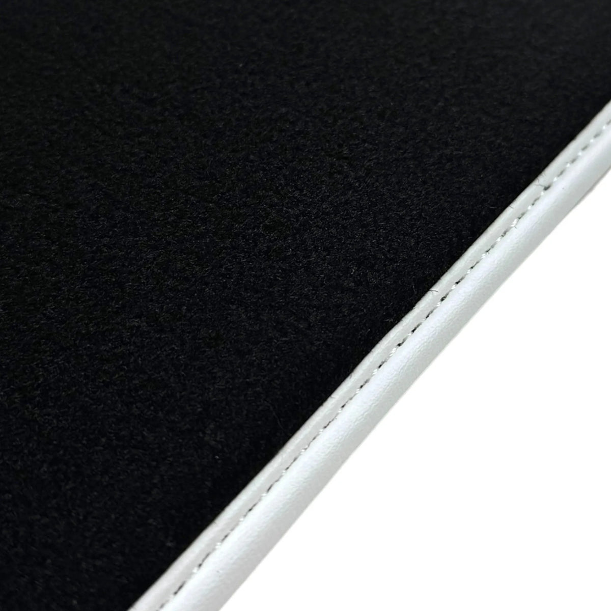 Black Floor Mats for Ferrari Purosangue with Leather and White Trim | Italian Edition - AutoWin