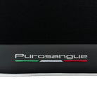 Black Floor Mats for Ferrari Purosangue with Leather and White Trim | Italian Edition - AutoWin