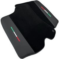 Black Floor Mats for Ferrari Roma (2021-2024) with Leather - AutoWin