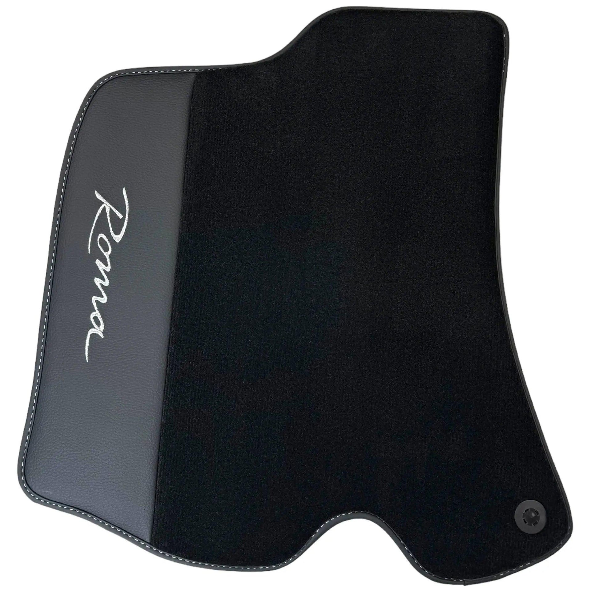 Black Floor Mats for Ferrari Roma (2021-2024) with Leather - AutoWin