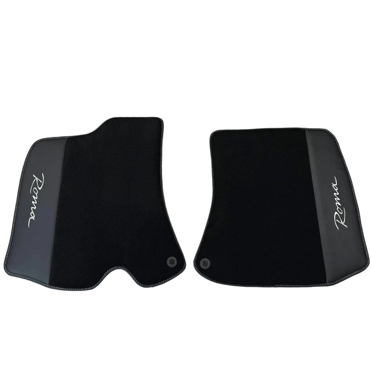Black Floor Mats for Ferrari Roma (2021-2027) with Leather - AutoWin