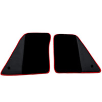 Black Floor Mats for Ferrari SF90 Stradale (2019-2024) with Leather and Red Trim