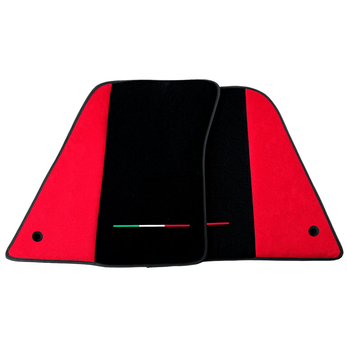 Black Floor Mats for Ferrari SF90 Stradale (2019-2024) with Red Alcantara Leather - AutoWin