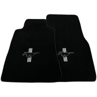 Black Floor Mats For Ford Mustang V (2004-2010) With Pony - AutoWin