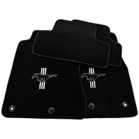 Black Floor Mats For Ford Mustang V FL (2011-2014) With Pony - AutoWin