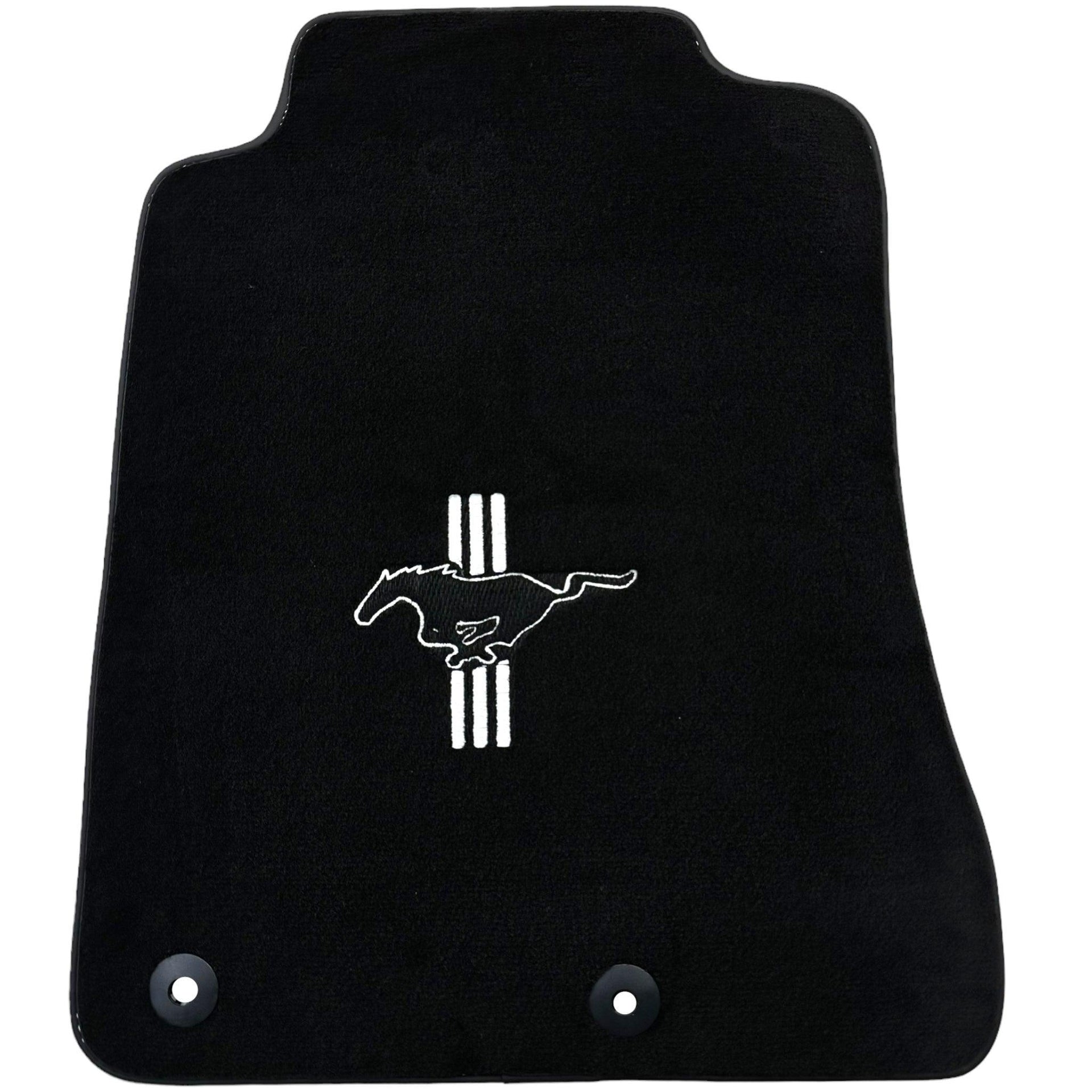 Black Floor Mats For Ford Mustang V FL (2011-2014) With Pony - AutoWin