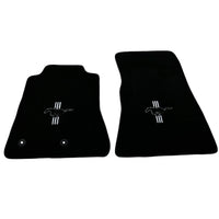 Black Floor Mats For Ford Mustang VI (2015-2023) With Pony - AutoWin