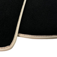 Black Floor Mats For Kia Sportage (1994-2002) with Beige Trim - AutoWin