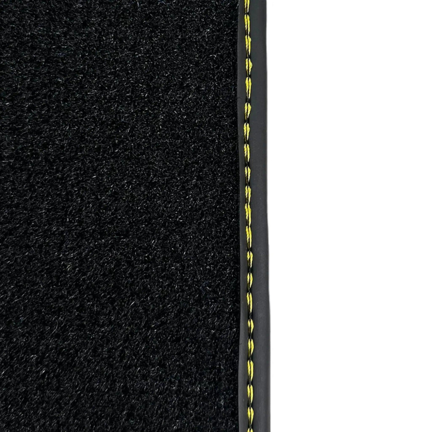 Black Floor Mats for Lamborghini Aventador S with Yellow Alcantara Leather - AutoWin