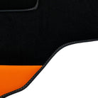 Black Floor Mats for Lamborghini Aventador with Orange (Arancia Leonis) Nappa Leather - AutoWin