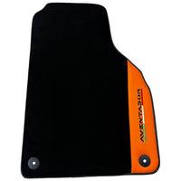 Black Floor Mats for Lamborghini Aventador with Orange (Arancia Leonis) Nappa Leather - AutoWin