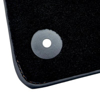 Black Floor Mats for Lamborghini Aventador with Orange (Arancia Leonis) Nappa Leather - AutoWin