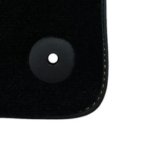 Black Floor Mats for Lamborghini Aventador with Yellow (Giallo Taurus) Nappa Leather - AutoWin