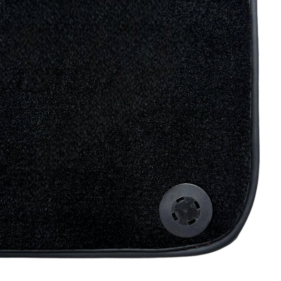 Black Floor Mats for Lamborghini Gallardo With Red Leather - AutoWin