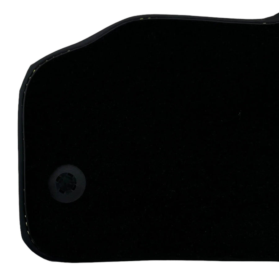 Black Floor Mats for Lamborghini Gallardo With Yellow Alcantara Leather - AutoWin