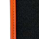 Black Floor Mats for Lamborghini Huracan (2014-2023) with Orange Leather Trim - AutoWin
