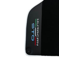 Premium Black Leather Floor Mats for Lamborghini Huracan STO