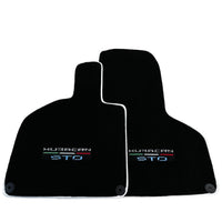 Custom Black Floor Mats for Lamborghini Huracan STO - White Trim