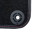 Black Floor Mats for Lamborghini Huracan With Red (Rosso Mysia) Leather - AutoWin