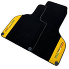 Black Floor Mats for Lamborghini Huracan With Yellow (Giallo Taurus) Nappa Leather - AutoWin