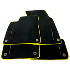 Black Floor Mats For Lamborghini Urus Tailored With Yellow Trim - AutoWin