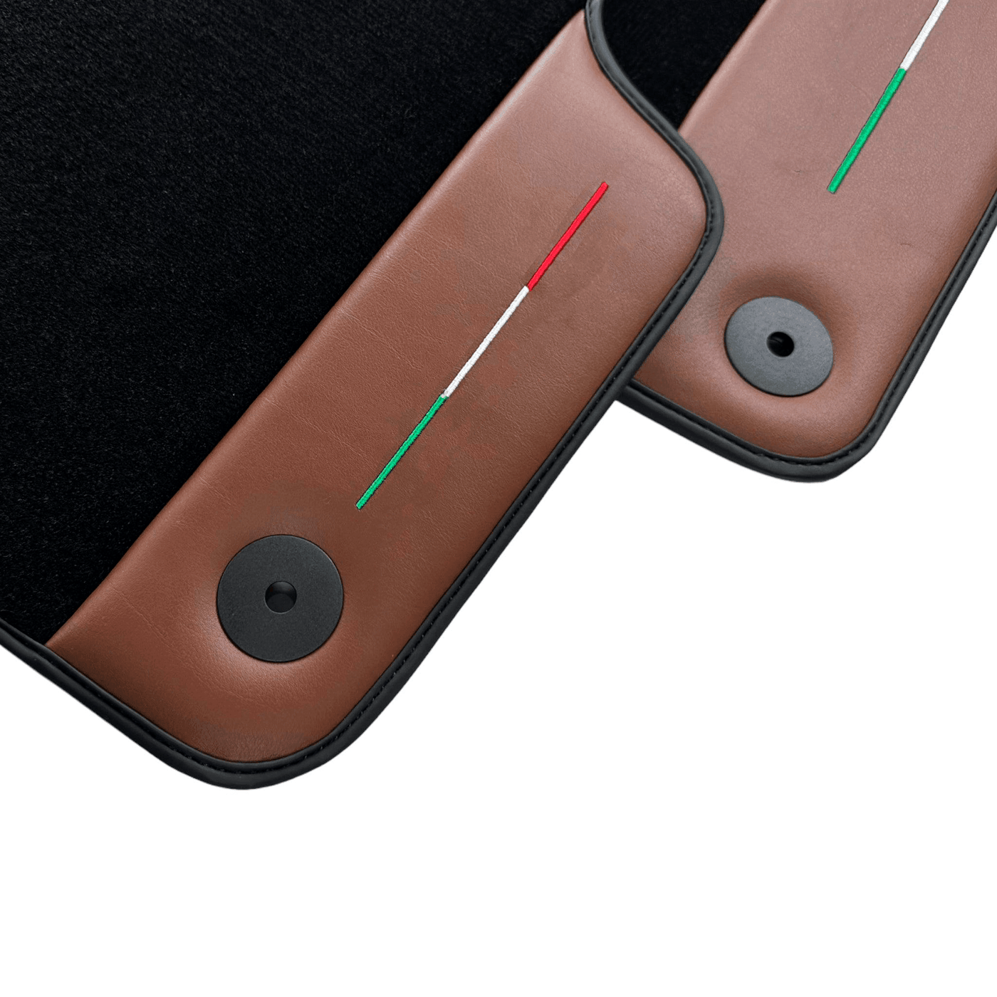 Black Floor Mats for Lamborghini Urus With Brown Leather - AutoWin