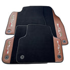 Black Floor Mats for Lamborghini Urus With Brown Leather - AutoWin