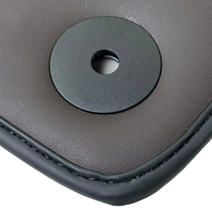 Black Floor Mats for Lamborghini Urus with Dark Brown Leather | ER56 Design - AutoWin