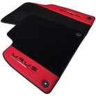 Black Floor Mats for Lamborghini Urus with Red Nappa Leather - AutoWin