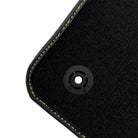 Black Floor Mats For Lamborghini Urus With Yellow Alcantara Leather - AutoWin