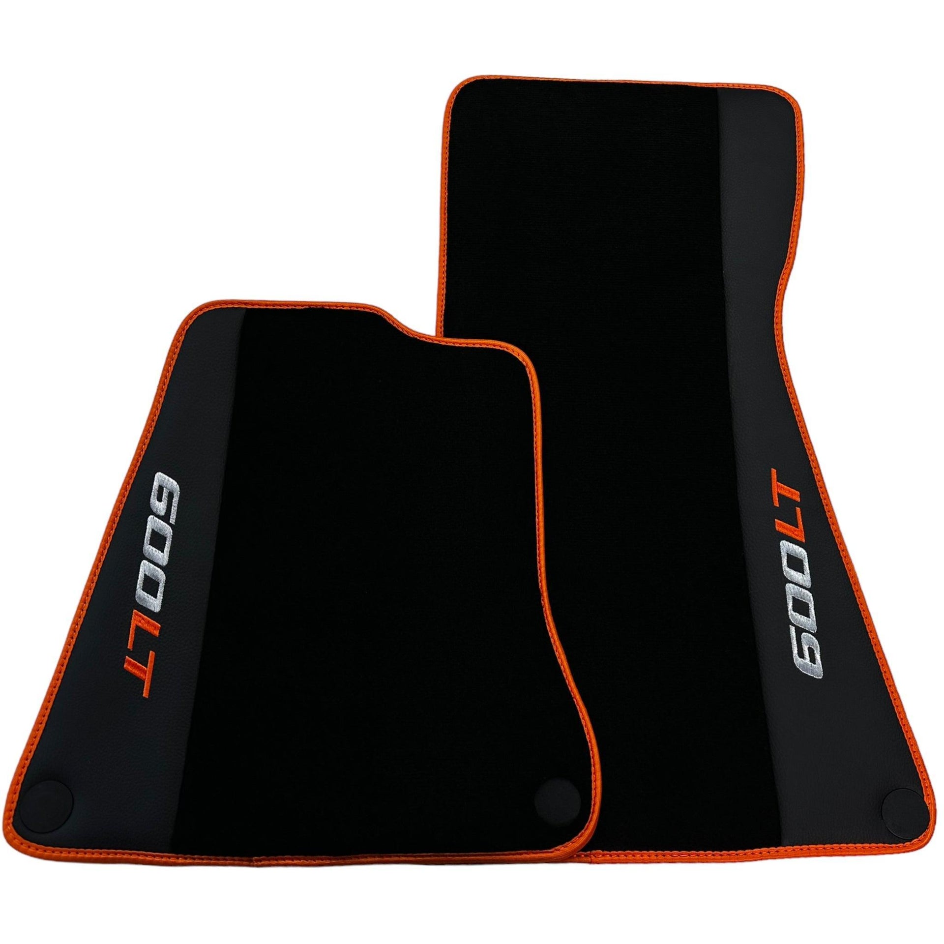 Black Floor Mats for McLaren 600 LT (2018-2020) With Alcantara Leather - AutoWin