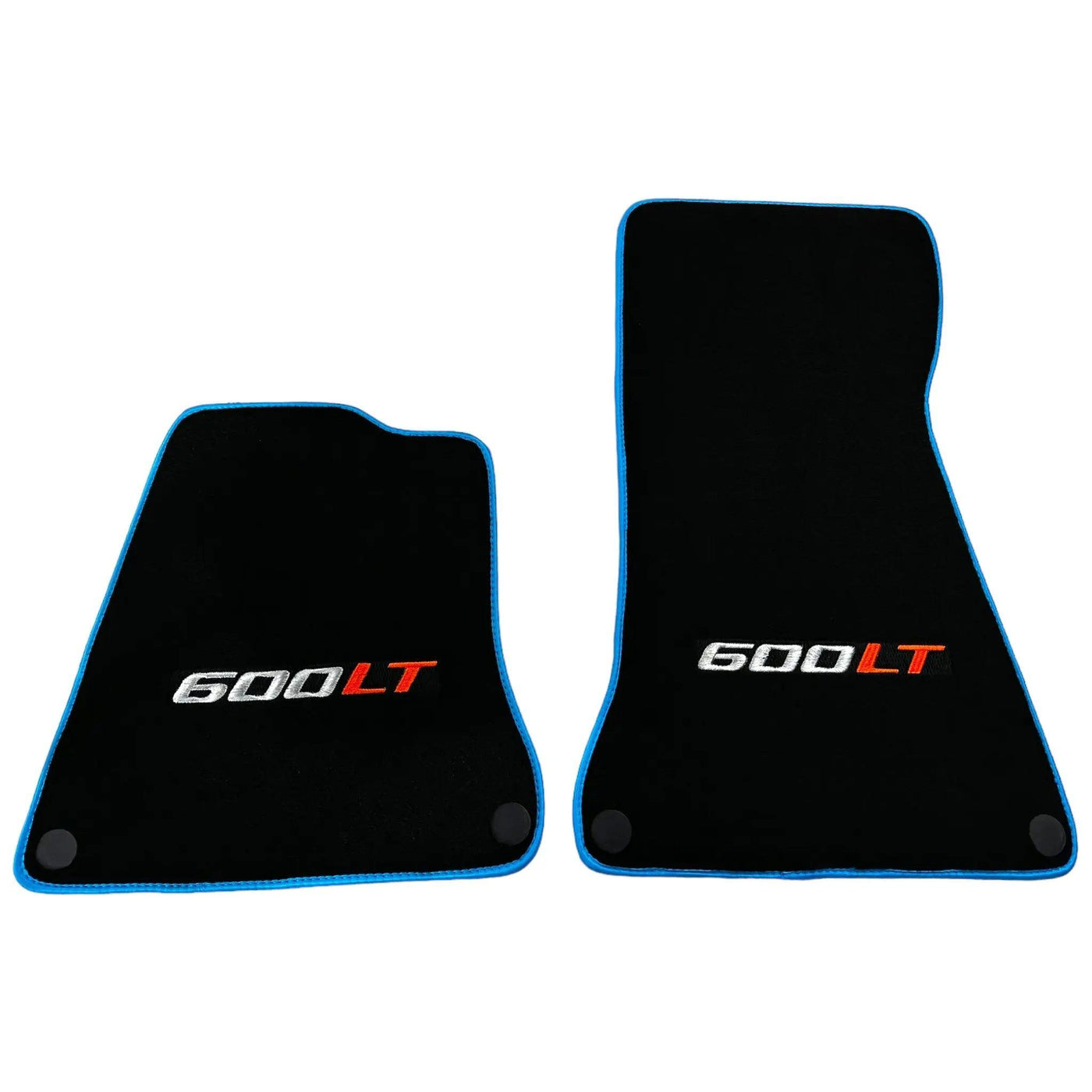Black Floor Mats for McLaren 600 LT (2018-2020) With Blue Trim - AutoWin