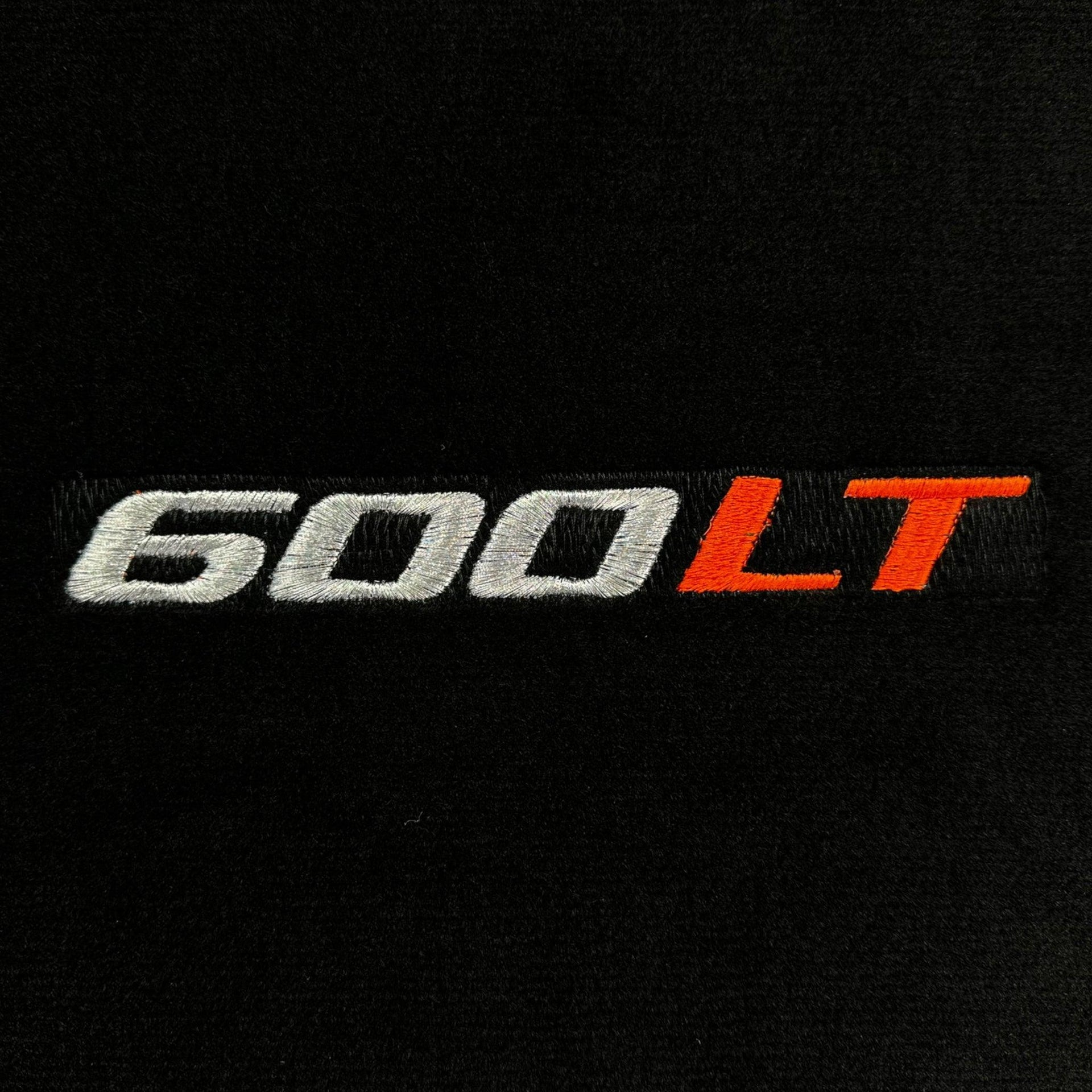 Black Floor Mats for McLaren 600 LT (2018-2020) With Orange Trim - AutoWin