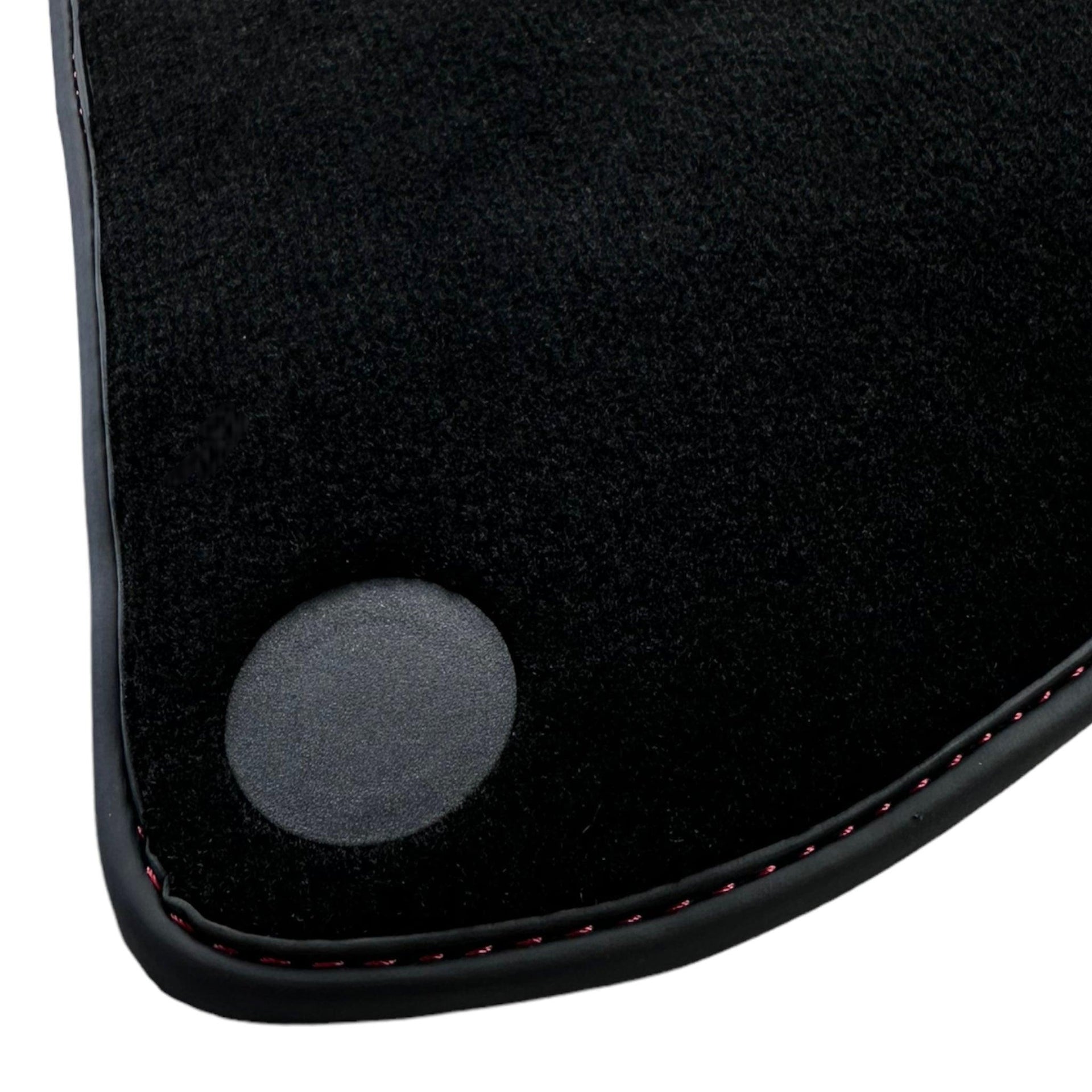 Black Floor Mats For McLaren 650S Black Tailored With Red Leather - AutoWin