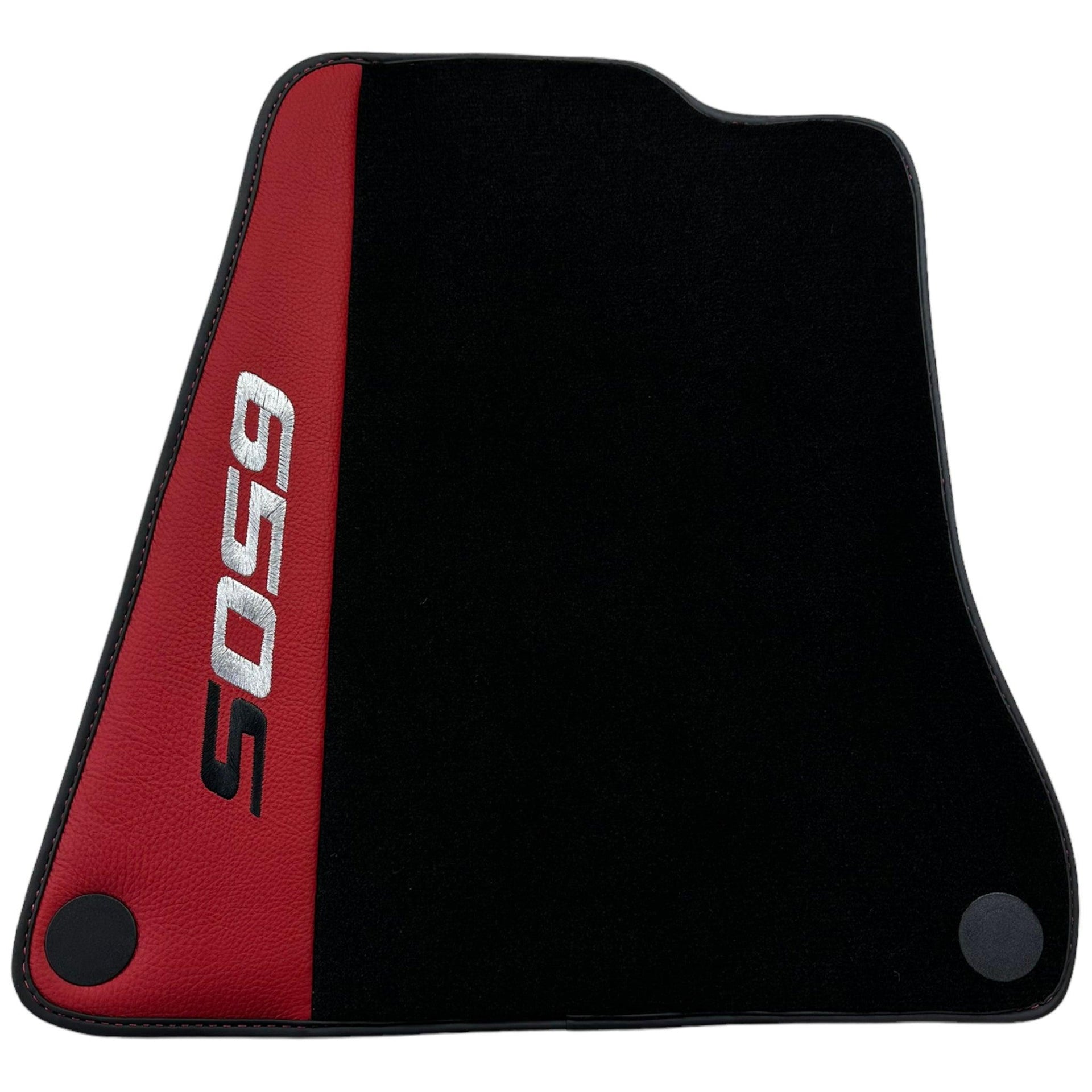 Black Floor Mats For McLaren 650S Black Tailored With Red Leather - AutoWin