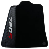 Black Floor Mats For McLaren 720S (2017-2021) with Carbon Leather - AutoWin
