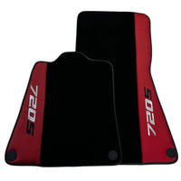 Black Floor Mats For McLaren 720S (2017-2021) With Red Leather - AutoWin