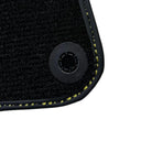 Black Floor Mats For McLaren 720S Year 2017-2021 With Yellow Leather - AutoWin